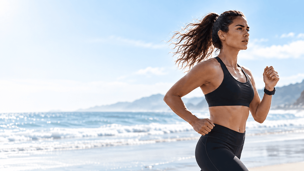 Endurance athlete training outdoors