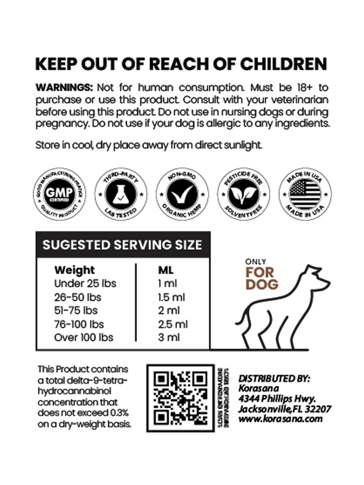 CBD tincture for dogs serving suggestion