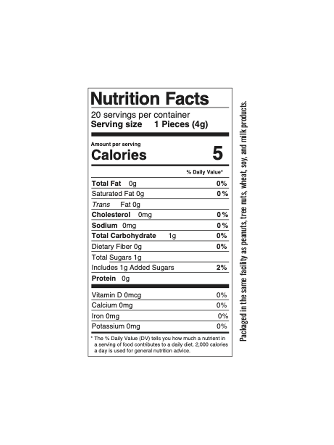 Multi-Canna Capsule nutrition label