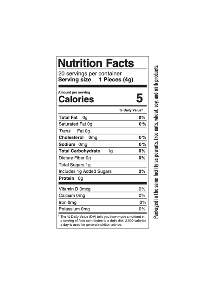 Multi-Canna Capsule nutrition label